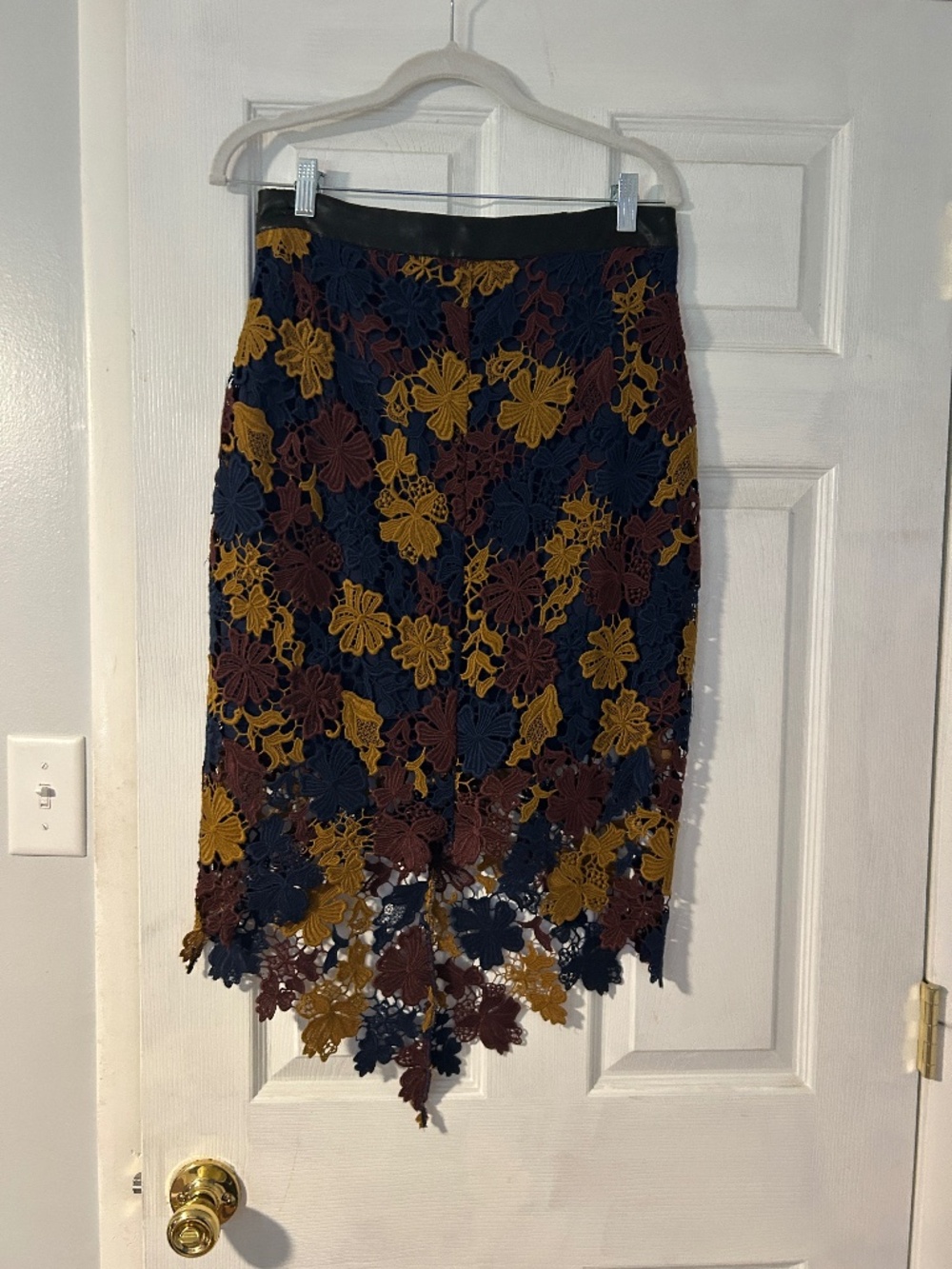 Floral Crochet Pencil Skirt